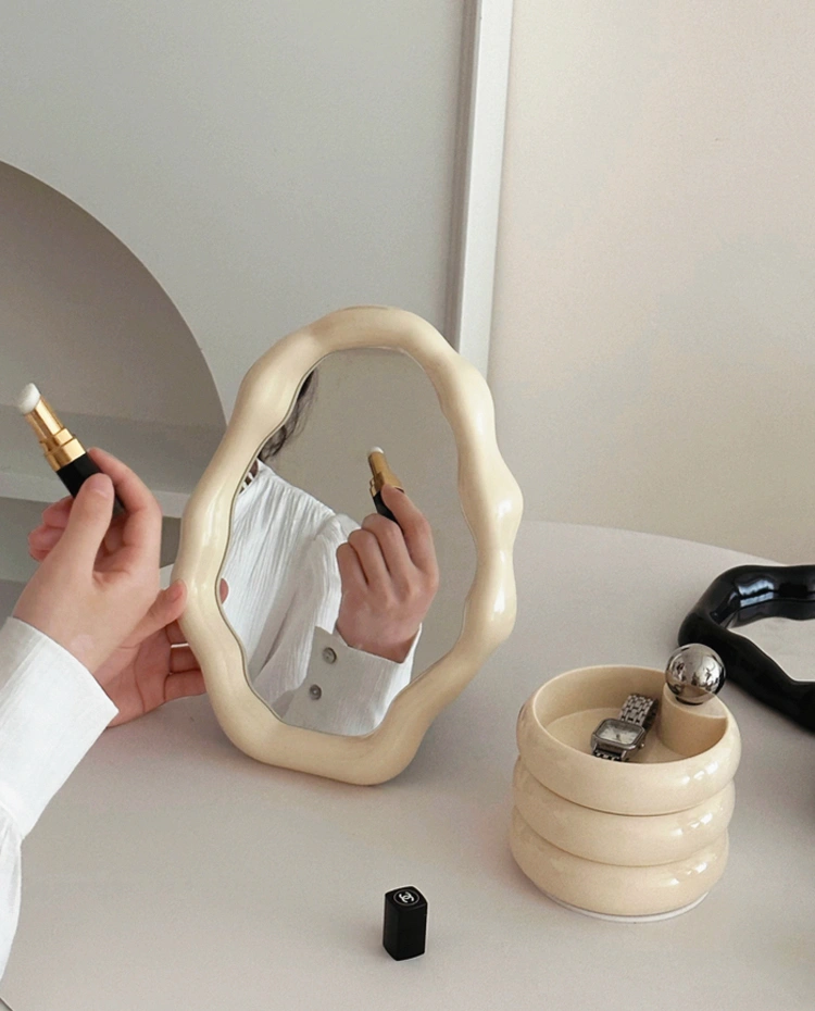 로즈소녀하우스 오브제 비정형 화장대 탁상 거울