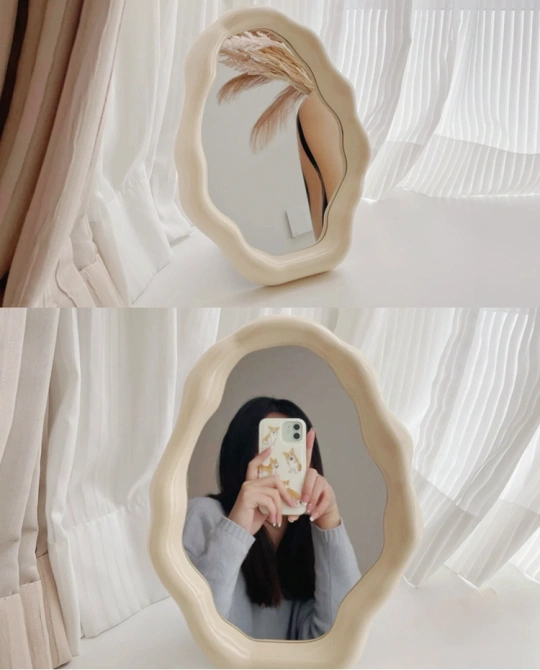 로즈소녀하우스 오브제 비정형 화장대 탁상 거울