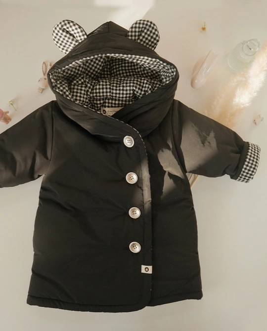 귀여운 아기곰의 겨울이야기- bear style black baby long 6oz padding coat